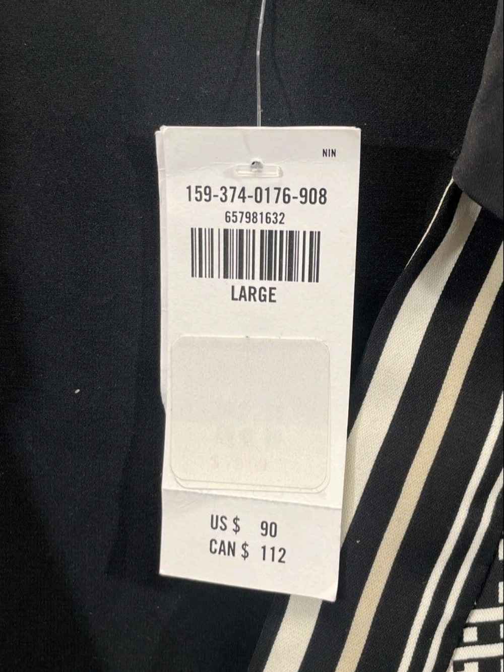 Abercrombie & Fitch B/W Wrap Dress With Waist Tie Size L NEW WITH TAGS - Picture 5 of 6